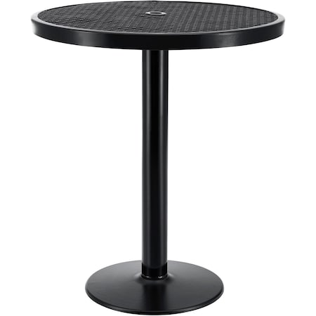 Global Industrial 36in Round Outdoor Bar Height Table, 42inH, Expanded Metal, Black 278003BK